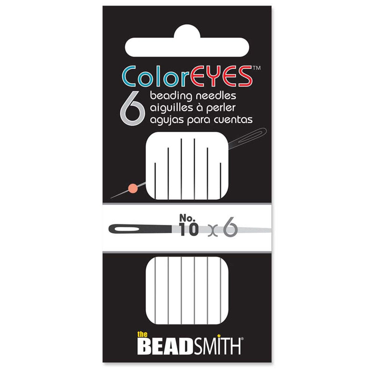 COLOREYES BEADING NEEDLE BLACK #10 6/CD