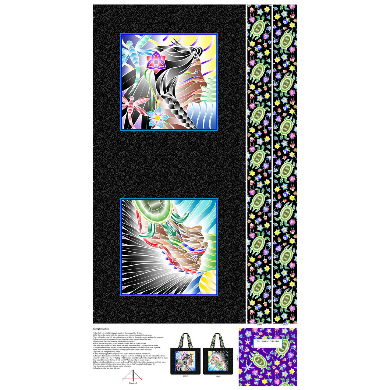 A Warrior's Love Canvas Tote Panel