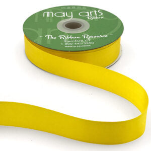 ~7/8"Luster Double Face Satin Ribbon, Yellow