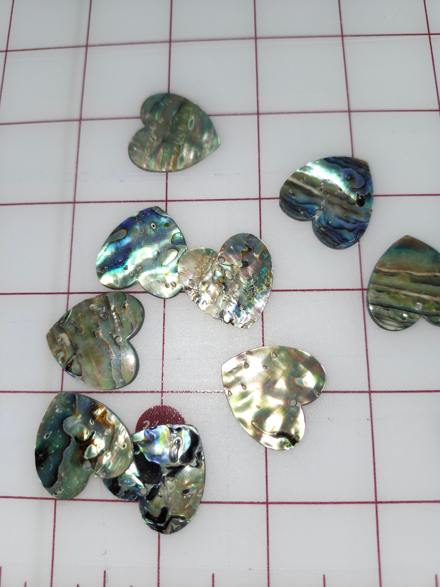 Abalone Heart 25mm Pairs
