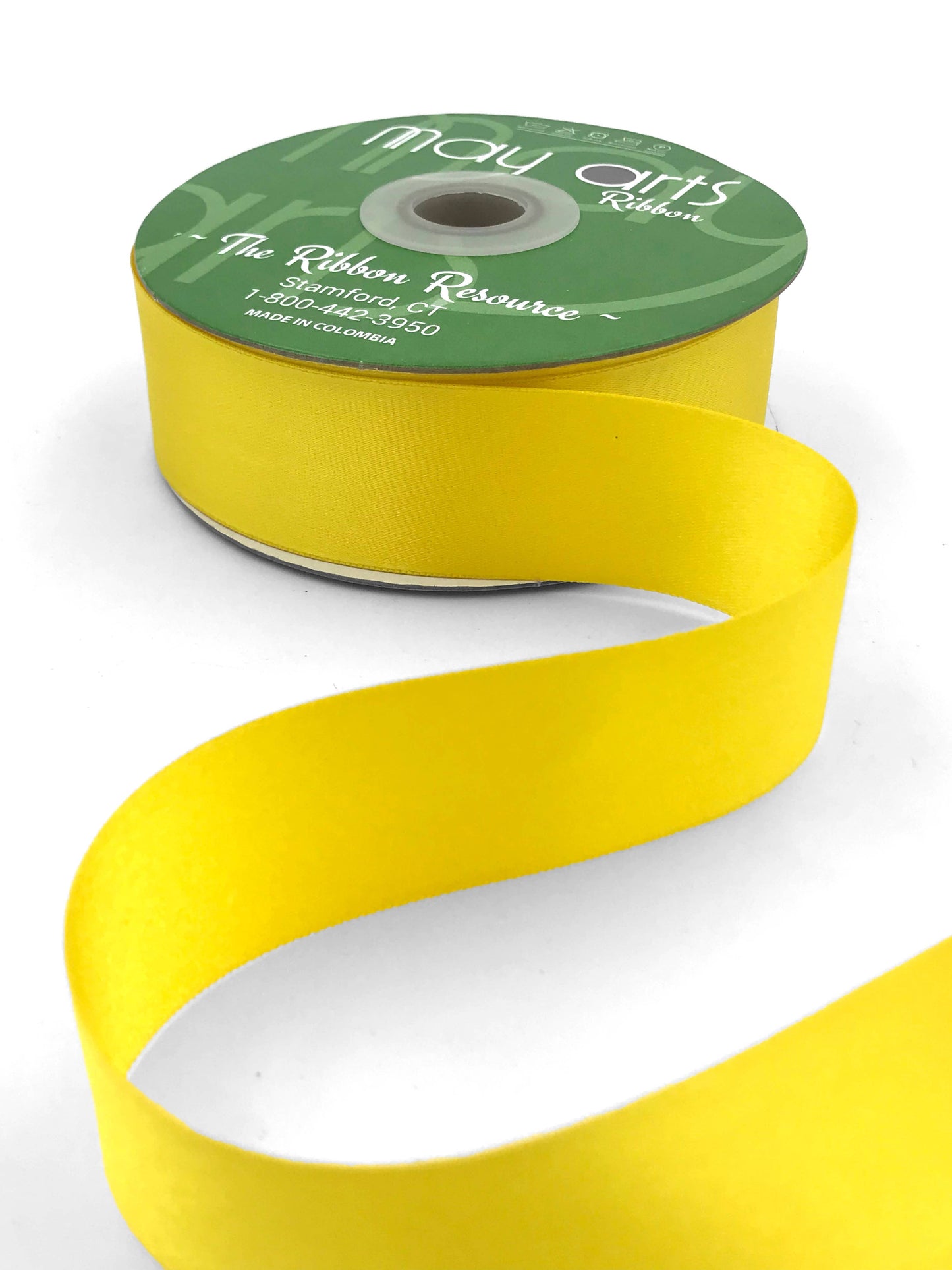 ~1.5" (38MM) Double Face Satin Ribbon, Yellow