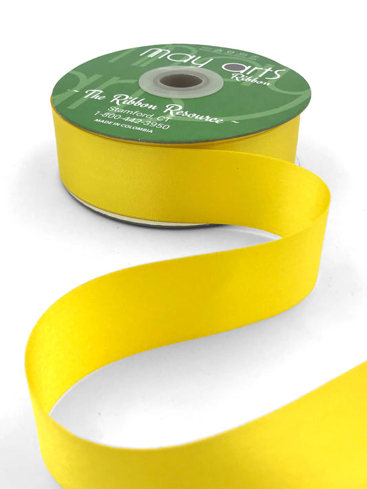 ~1.5" (38MM) Double Face Satin Ribbon, Yellow