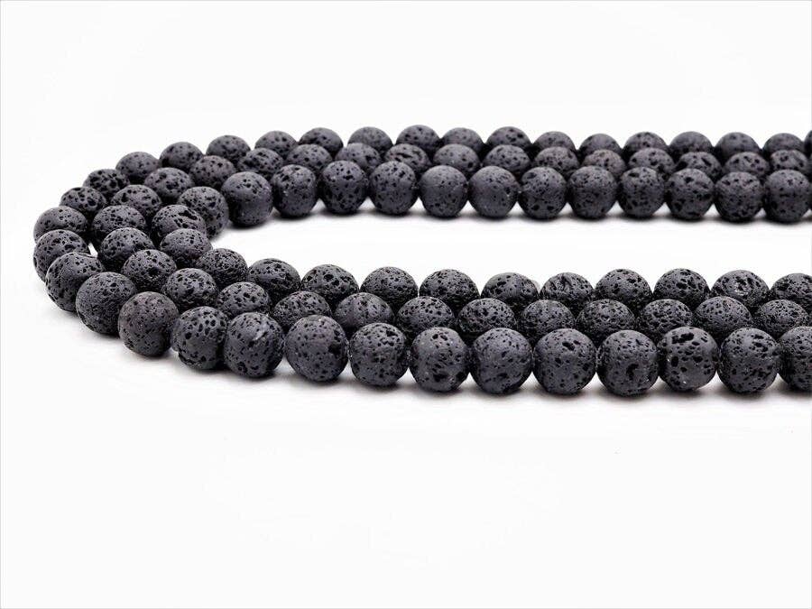 Black Lava Round Beads