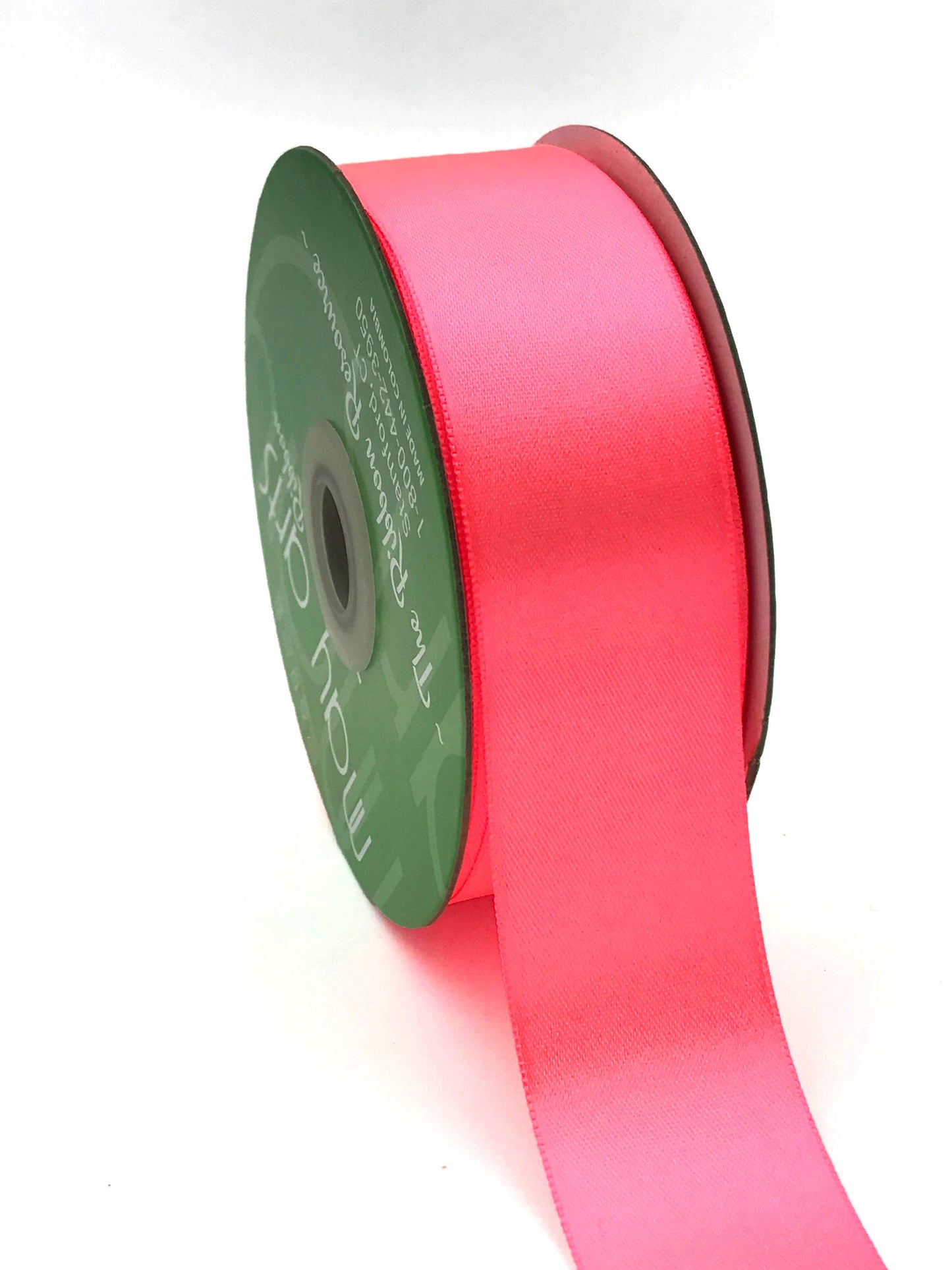 ~1.5" (38MM) Double Face Satin Ribbon, Neon Watermelon