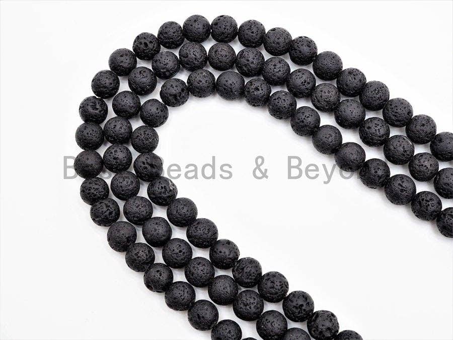 Black Lava Round Beads