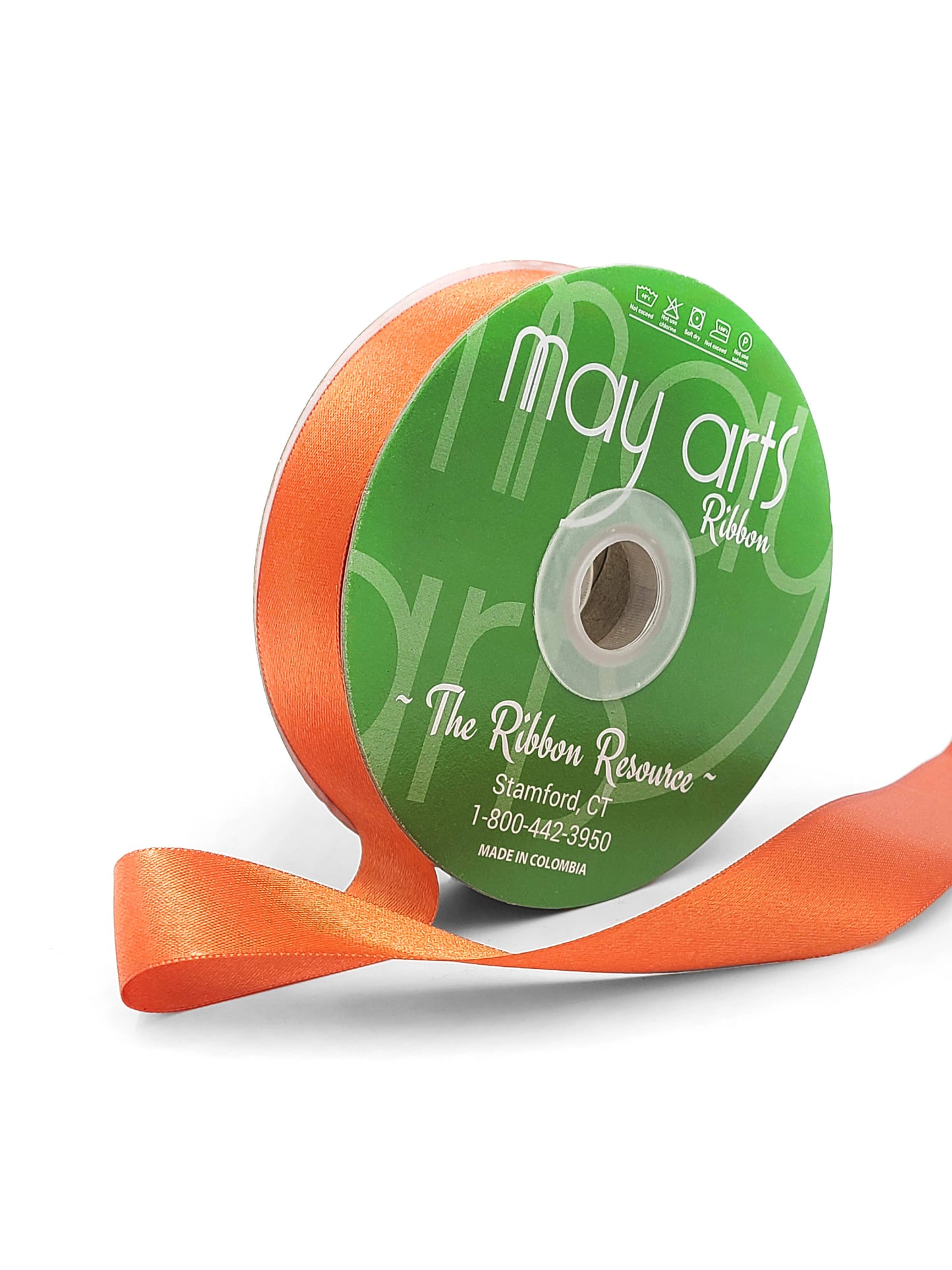 ~7/8"Luster Double Face Satin Ribbon, Orange