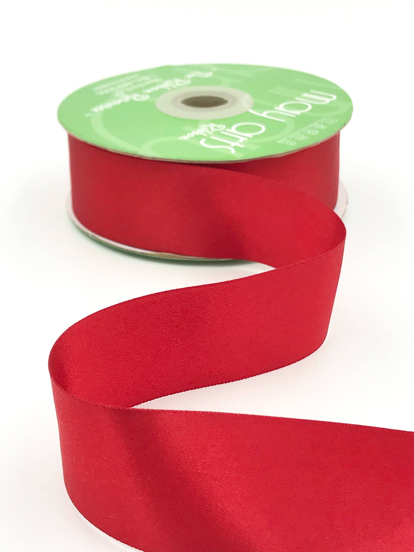 ~1.5" (38MM) Double Face Satin Ribbon, Classic Red