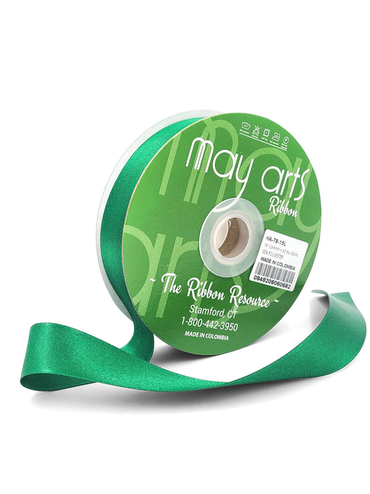 ~7/8"Luster Double Face Satin Ribbon, Green