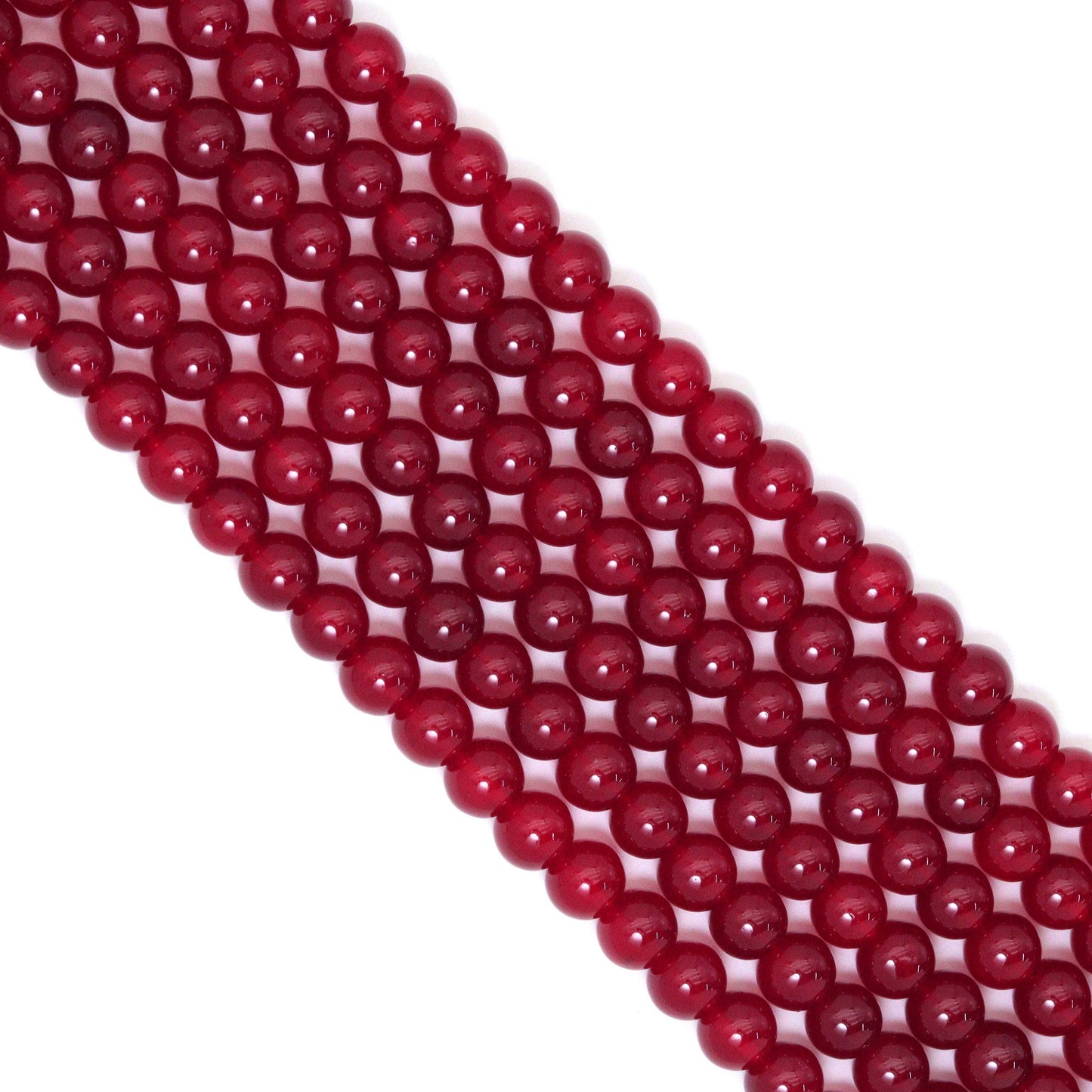 Red Jade Round Smooth Beads