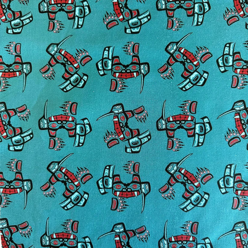 Pattern of bears on a blue background