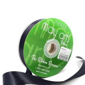 ~7/8"Luster Double Face Satin Ribbon, Black