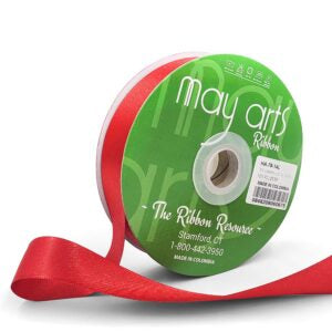 ~7/8"Luster Double Face Satin Ribbon, Red