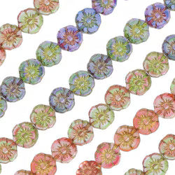 TABLE CUT MIX CZ STRAND GOLD SUN DAISES