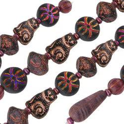CZECH TABLE CUT STRANDS -COPPER CAT MIX