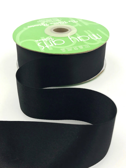 ~1.5" (38MM) Double Face Satin Ribbon, Black