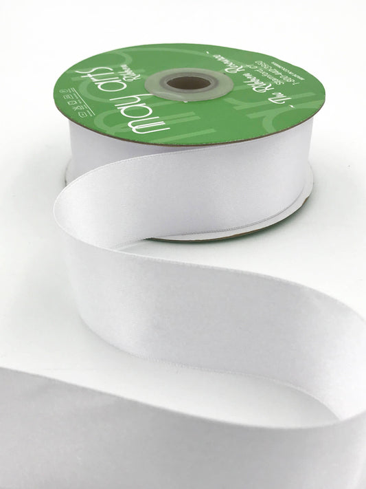 ~1.5" (38MM) Double Face Satin Ribbon, White