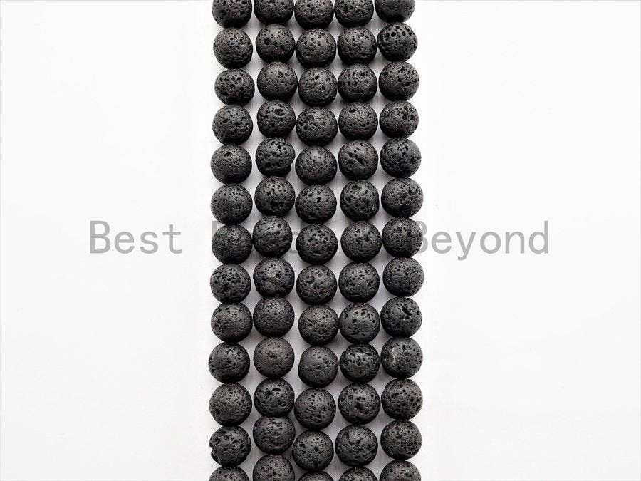 Black Lava Round Beads