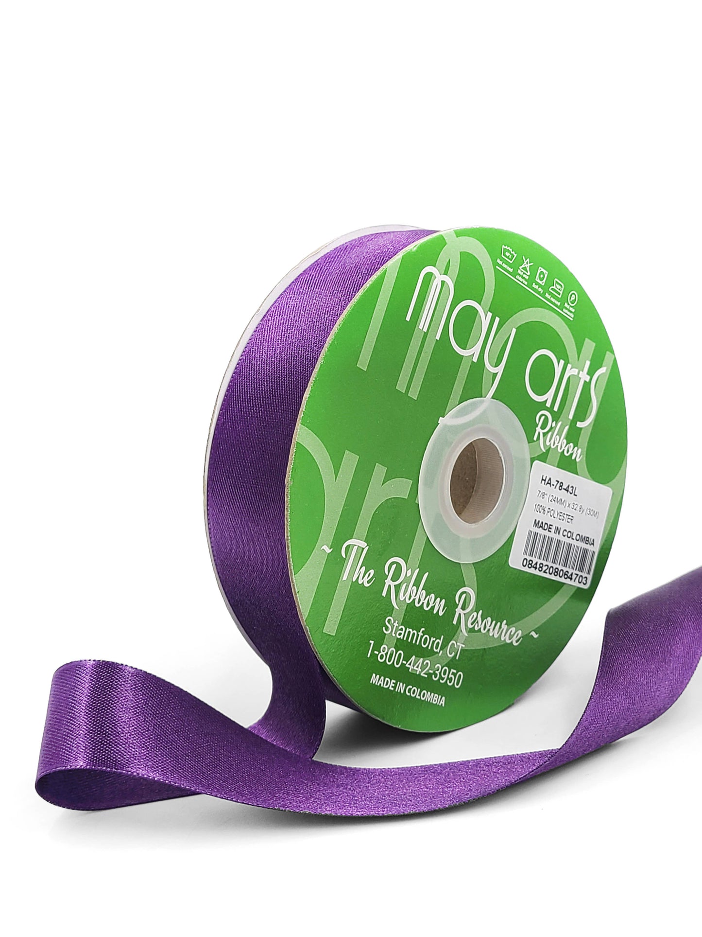 ~7/8"Luster Double Face Satin Ribbon, Royal Purple