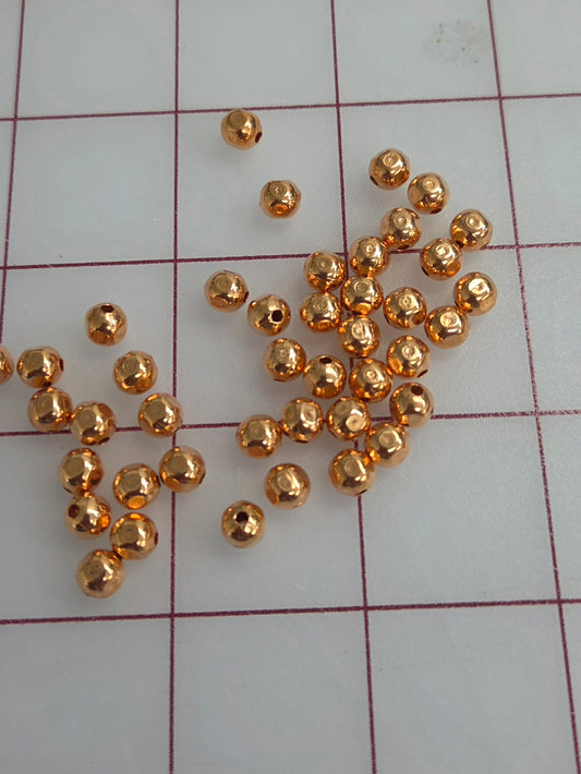 Copper Faceted 6.3mm Beads