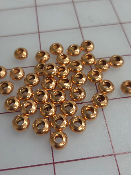 Copper Rondelle 8x3mm Beads