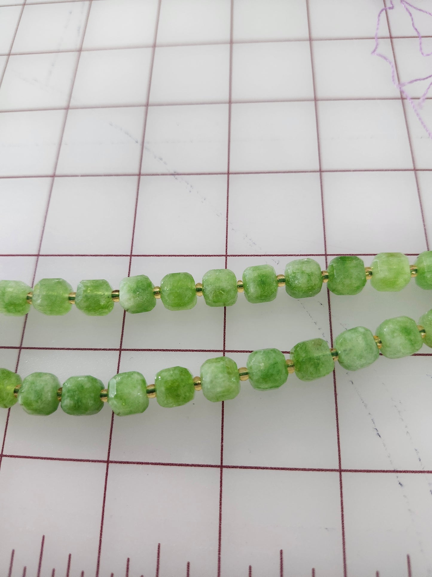 10X10 mm Faceted Cube Jade Beads