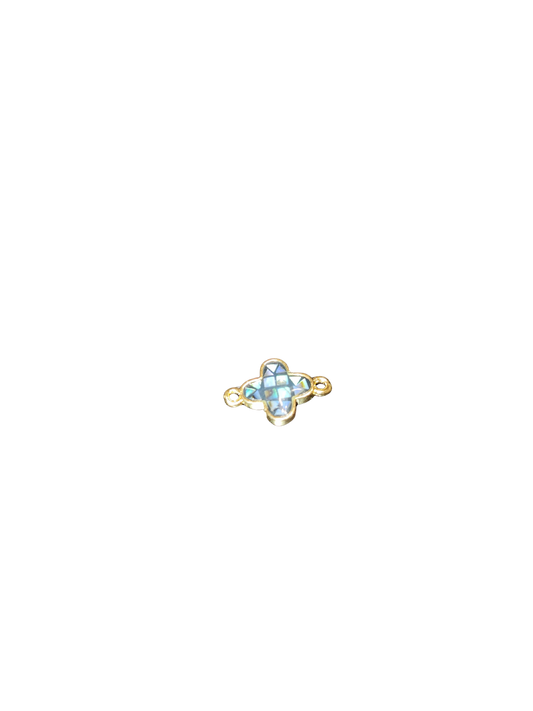 100% Natural Abalone Shell Clover Connector
