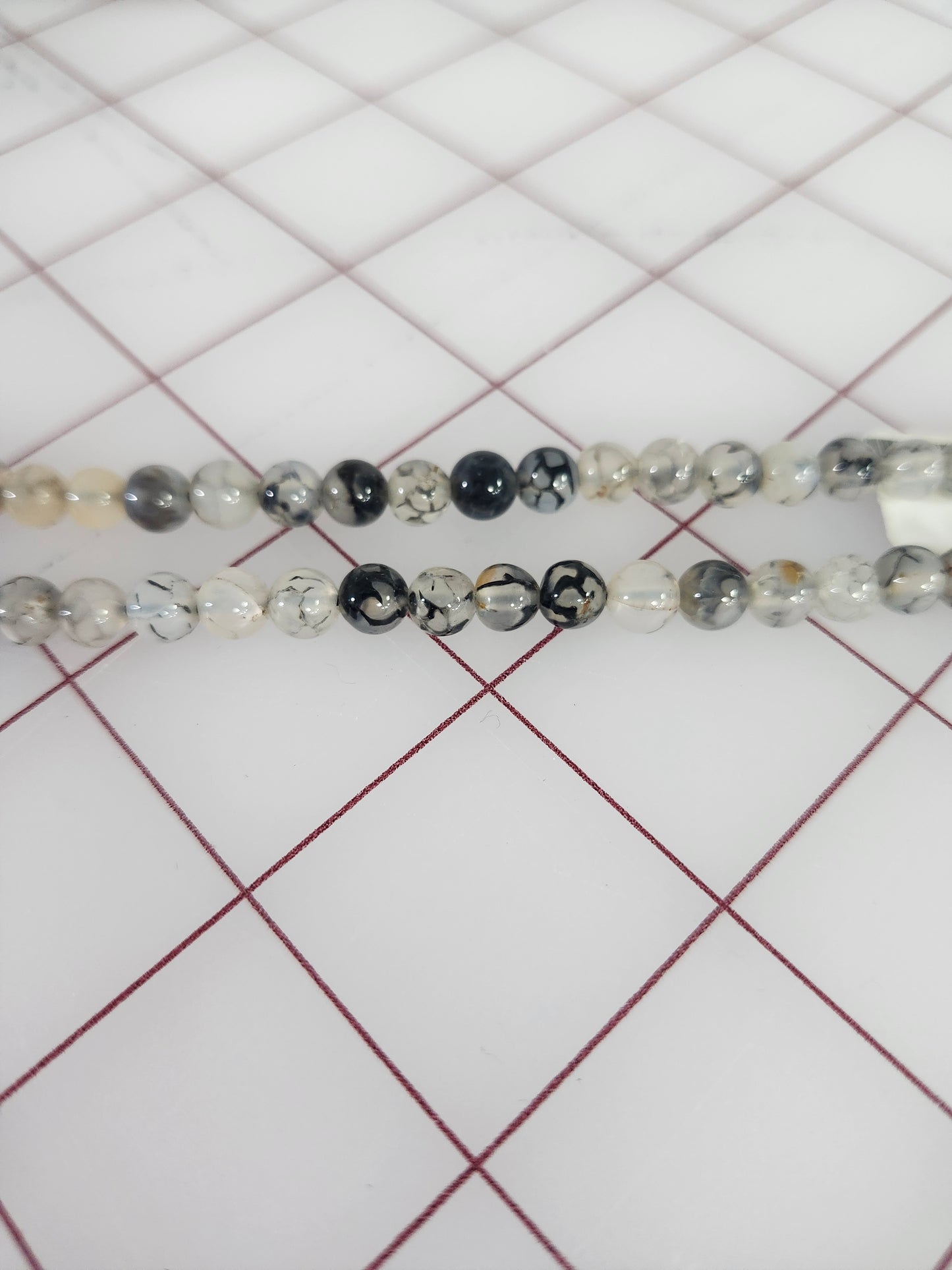 Black Fire Agate Beads, Dragon Vein Agate